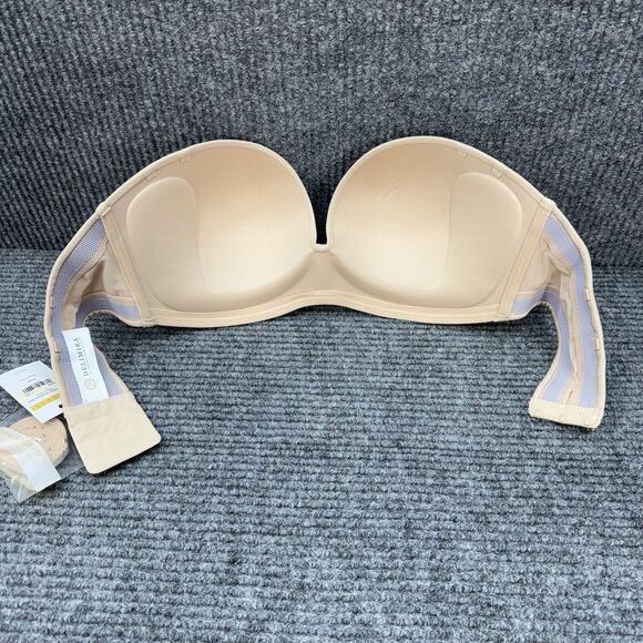 Delimira Strapless Plunge Bra 34D Beige Push Up Flex Underwire Lightly Lined NEW - Picture 5 of 9